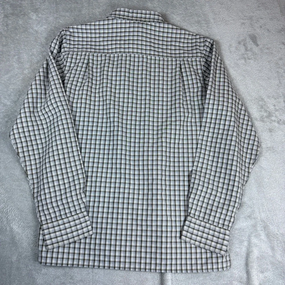 The‎ North Face Shirts Mens M Plaid Long Sleeve Hiking Button Down Brown White